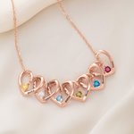 Colgante de corazón personalizado Collar de piedra de nacimiento con 1-6 nombres grabados Joyería delicada Día de la Madre Cumpleaños Aniversario Día de San Valentín Regalo para mujeres