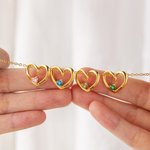 Colgante de corazón personalizado Collar de piedra de nacimiento con 1-6 nombres grabados Joyería delicada Día de la Madre Cumpleaños Aniversario Día de San Valentín Regalo para mujeres