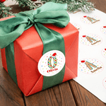 Personalized Santa Hat Initial Colorful Fireworks Waterproof Stickers with Name Festival Party Christmas Gift for Kids