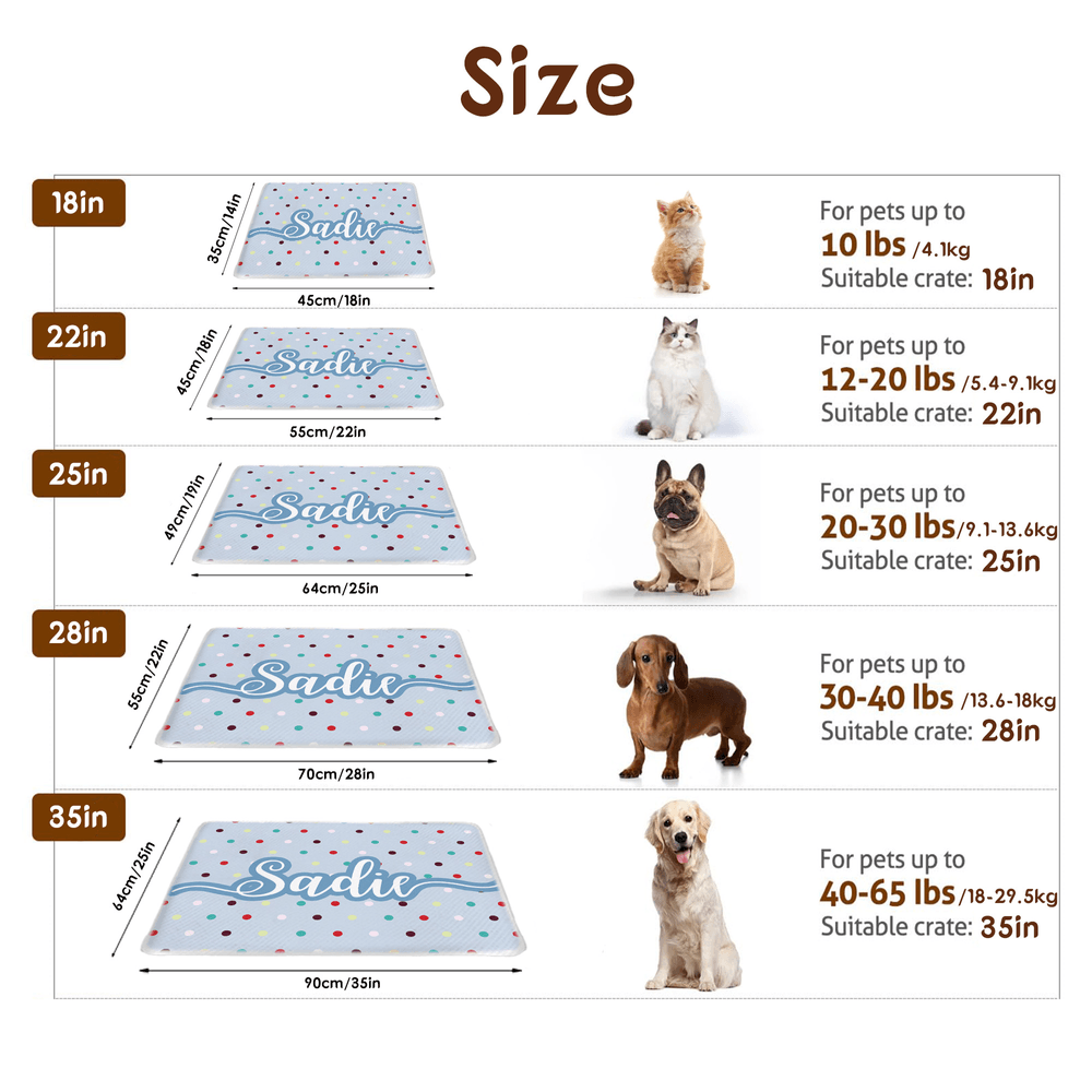 Personalized Cute Multicolour Polka Dot Soft Pet Bed Mat with Name Outdoor Activities Birthday Gift for Pet Owners Lovers 9