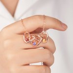 Colgante de corazón personalizado Collar de piedra de nacimiento con 1-6 nombres grabados Joyería delicada Día de la Madre Cumpleaños Aniversario Día de San Valentín Regalo para mujeres
