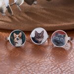 Anello personalizzato con foto e incisione del nome sulla banda interna Gioielli della memoria Regalo quotidiano di compleanno per la famiglia, la coppia e il proprietario dell'animale domestico