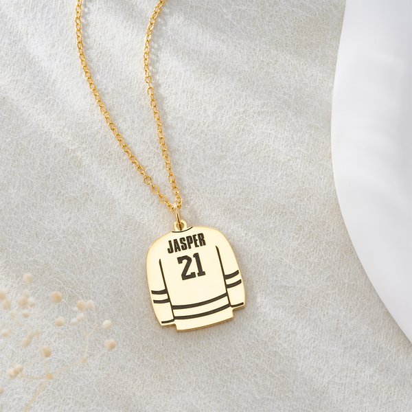 Henkilökohtainen Hockey Jersey riipus kaulakoru nimi ja numero Dainty korut syntymäpäivä joululahja jääkiekkoilija joukkuetoveri