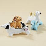 Personalizada Dachshund Perro de cerámica Trinket Plato Anillo Titular con texto Cumpleaños Boda Aniversario de regalo para las mujeres comprometidas Parejas