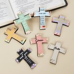 Marque-page magnétique Croix florale de la Bible personnalisée avec nom Lecture quotidienne Chrétiens Cadeau de Noël pour l'étude de la Bible Femmes