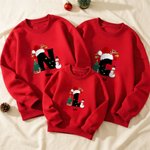 Sweat-shirt à Capuche Multicolore Personnalisé avec Motif Sapins Bonhommes de Neige Initiale et Nom Cadeau Noël pour Famille et Amis