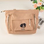 Personalisierte bestickte Haustier Avatar Cord Reißverschluss Schulter Tasche mit Namen Reisezubehör Geburtstag Weihnachtsgeschenk für Tierliebhaber Freunde