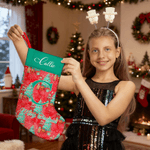 Personalised Christmas Tree Multiple Pattern Nutcracker Stocking with Name and Initial Christmas Gift for Family Friends Kids