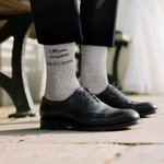 Calcetines de boda personalizados 100% algodón para hombre con fecha y texto regalo de compromiso o boda para el padre de la novia o el suegro
