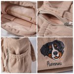 Personalisierte bestickte Haustier Avatar Cord Reißverschluss Schulter Tasche mit Namen Reisezubehör Geburtstag Weihnachtsgeschenk für Tierliebhaber Freunde