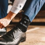 Calcetines de boda personalizados 100% algodón para hombre con fecha y texto regalo de compromiso o boda para el padre de la novia o el suegro