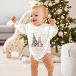 Personlig Peter Rabbit Första Julen 100% Bomull Långärmad Baby Bodysuit Matchande Pannband och Strumpor med Namn Julklapp för Nyfödda