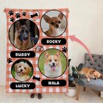 Gepersonaliseerde huisdier foto pootafdruk zachte deken met naam en tekst Home Decor Verjaardag Huisdier Herdenkingscadeau voor Huisdiereigenaar Lover Family Friend