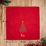 Personalisierte Weihnachtsbaum Serviette aus 100% Baumwolle mit Namen Küche Deko Weihnachtsgeschenk für Familie Freunde