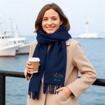 Personalized Colorful Embroidered Floral Soft Warm Tassel Scarf with Name Anniversary Birthday Gift for Women