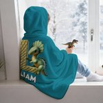 Gepersonaliseerde fantasie eenhoorn dinosaurus initiaal ontwerp zachte capuchon deken met naam Home Decor verjaardagscadeau voor kinderen familie