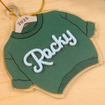 Personalised Chunky Knit Sweater Acrylic Ornament with Name and Birth Information Home Tree Decor Baby's 1st Christmas Gift for New Baby New Parent