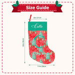 Personalised Christmas Tree Multiple Pattern Nutcracker Stocking with Name and Initial Christmas Gift for Family Friends Kids