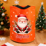 Personalized Cartoon Santa Claus Character LED Light Bucket Bag with Name Christmas Party Gift for Kids Family