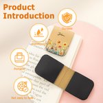 Personalised Watercolour Birth Flower Magnetic PU Leather Bookmark Clip with Name Reading Birthday Gift for Book Lovers Bookworms