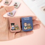 Marcapáginas magnético personalizado de cuero PU con diseño floral y personaje animado leyendo regalo de cumpleaños para amantes de la lectura