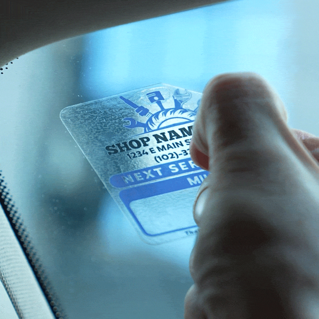 Personalised Multicolor Oil Change Windshield Stickers with Car Business Name  Clear Next Service Due Labels Daily Gift for Car Business Customer