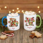Tasse en céramique personnalisée Happy HoHoHo to You Christmas Santa Claus Initial Mug with Name Christmas Gift for Family Kids