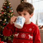 Toile de Jouy personnalisée Bonhomme de neige Père Noël Casse-noisette Tasse en céramique 11 oz 15 oz avec nom Cadeau de Noël pour les amis