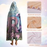 Gepersonaliseerde fantasie eenhoorn dinosaurus initiaal ontwerp zachte capuchon deken met naam Home Decor verjaardagscadeau voor kinderen familie