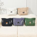 Personalisierte bestickte Haustier Avatar Cord Reißverschluss Schulter Tasche mit Namen Reisezubehör Geburtstag Weihnachtsgeschenk für Tierliebhaber Freunde