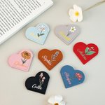Personalisierte PU Leder Geburt Blume Herz Lesezeichen mit Namen Geburtstag Jahrestag Geschenk für Buchliebhaber Bücherwürmer