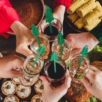 Bâton à cocktail personnalisé avec nom Lot de 5 bâtons à cocktail en forme d'arbre de Noël Cadeau de décoration de fête pour la famille et les amis