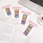 Custom Name Magnetic Bookmark Bright Paisley Floral Pattern Doodle Letter Clip Office Supplies