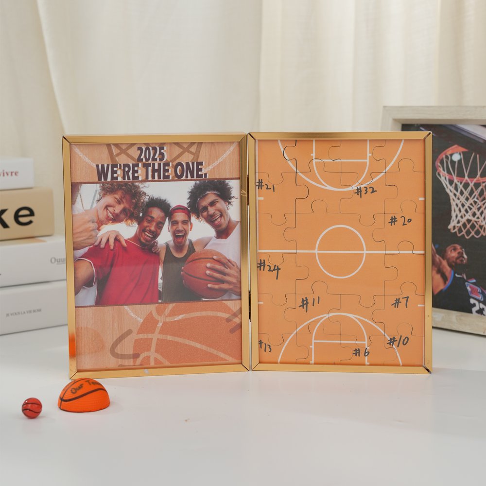 Personalized Basketball Puzzle Photo Frame with Text Message Board Team Birthday Christmas Gift for Basketball Lovers Players 2