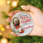 Personalized I Know Heaven Is A Beautiful Place Photo Christmas Ornament with Name Memorial Gift for Loss of Loved One