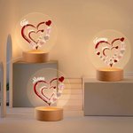 Personalizada Abuela Corazón con Familia Niños Nombres LED Luz de Noche con Base de Madera Navidad Día de la Madre Regalo para Mamá Abuela