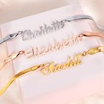 Personalizado Múltiples Fuentes Espiga Cadena Collar con Nombre Aniversario Cumpleaños Regalo para Amigos Mujeres