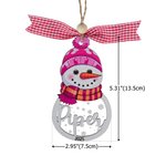 Personalizzato pupazzo di neve fiocco di neve nome ornamento in legno con anno e nastro carino albero di Natale Decor Festival regalo per la famiglia bambini