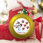 Personalized 1-14 Paw Prints Hearts Snowman Christmas Ball Ornament with Name and Text Christmas Decor Christmas Gift for Family Friends