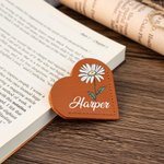 Personalisierte PU Leder Geburt Blume Herz Lesezeichen mit Namen Geburtstag Jahrestag Geschenk für Buchliebhaber Bücherwürmer