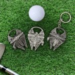 Personlig romfartøy golfballmarkør nøkkelring med navn Multifunksjonelt tilbehør Klubb bursdag julegave til golfspillere