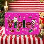 Personalized Santa Claus Elk Christmas Element Alphabet Treats Sweets Box with Name Christmas Gift for Family Kids