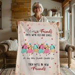 Gepersonaliseerde We'll Be Friends until We're Old and Senile Zachte Deken met 2-6 Namen Home Decor Verjaardagscadeau voor Zussen Besties