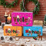 Personalized Santa Claus Elk Christmas Element Alphabet Treats Sweets Box with Name Christmas Gift for Family Kids