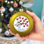 Personalized 1-14 Paw Prints Hearts Snowman Christmas Ball Ornament with Name and Text Christmas Decor Christmas Gift for Family Friends