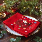 Spersonalizowany płatek śniegu 3D Cartoon Santa Claus Inicjał 100% bawełniana serwetka wielokrotnego użytku z imieniem Dekoracja stołu Świąteczny prezent dla rodziny 4