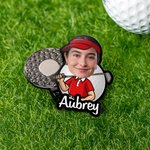 Personlig tegneseriefigur ansiktsfoto golfballmarkør magnetisk hattklips med navn bursdagsgave til golfelskere