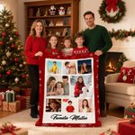 Personalisierte 3–9 Fotos Collage Decke mit Namen oder Text Super Weiches Material Haus Deko Hochzeits- oder Weihnachtsgeschenk für Familie Freunde