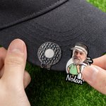Personlig tegneseriefigur ansiktsfoto golfballmarkør magnetisk hattklips med navn bursdagsgave til golfelskere