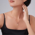 Personalised Hammer Pattern Cross Design Necklace with Initial Dainty Jewellery Baptism Prayer Day Religious Gift for Women Christians